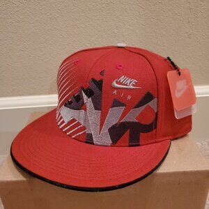 NWT Vintage Nike Sportswear Nike Air Fitted cap red white gray hang tag 7 1/2